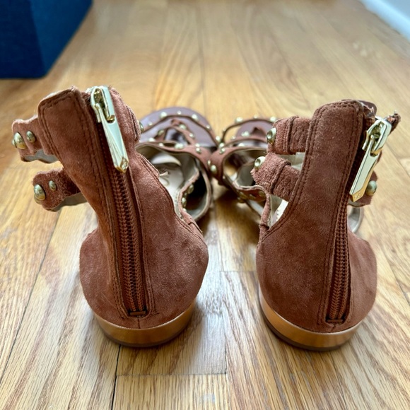 Sam Edelman Suede Gladiators - Caramel/Gold - Picture 3 of 5